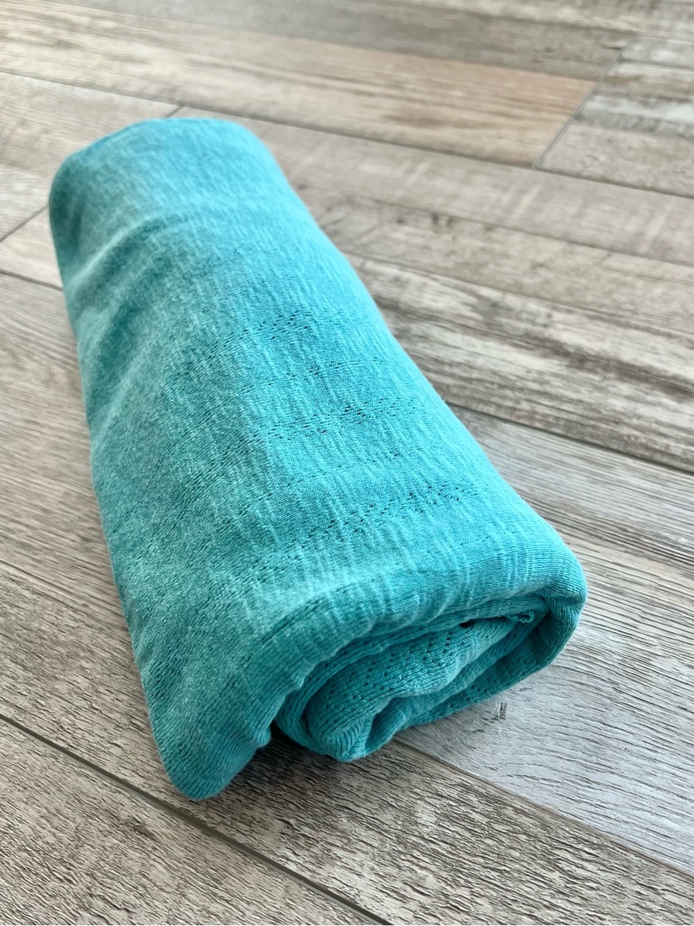 Kate Quinn Organic Pointelle Swaddle in Turquoise Stone